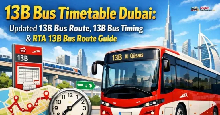 13B Bus Timetable 2026 Dubai – Updated 13B Bus Route, 13B Bus Timing & RTA 13B Bus Route Guide