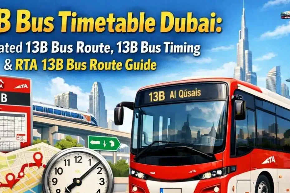13B Bus Timetable 2026 Dubai – Updated 13B Bus Route, 13B Bus Timing & RTA 13B Bus Route Guide