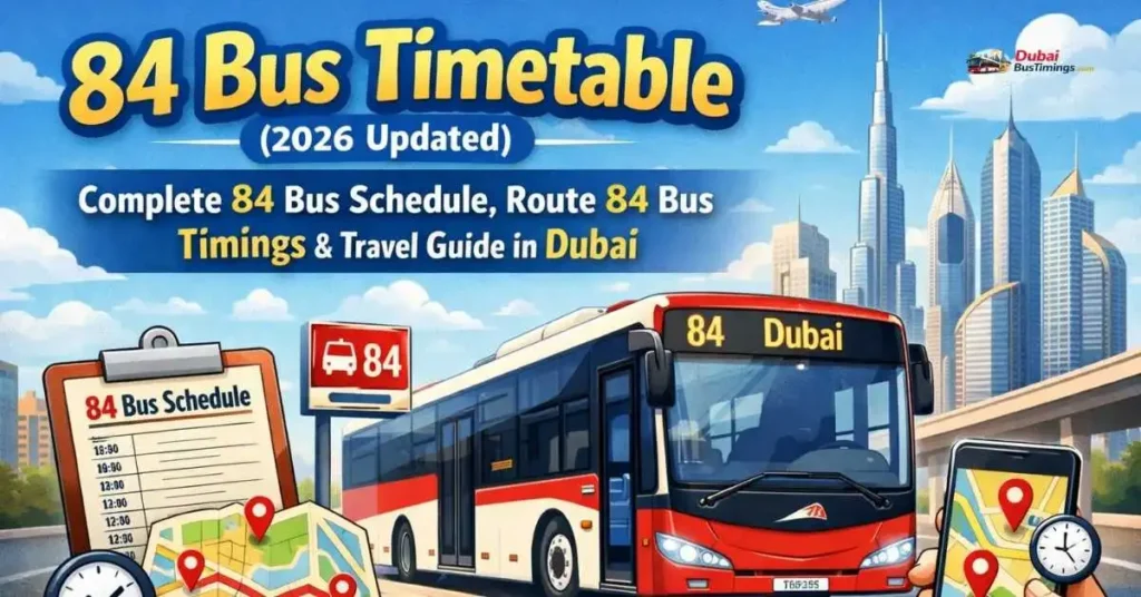84 Bus Timetable (2026 Updated): Complete 84 Bus Schedule, Route 84 Bus Timings & Travel Guide in Dubai