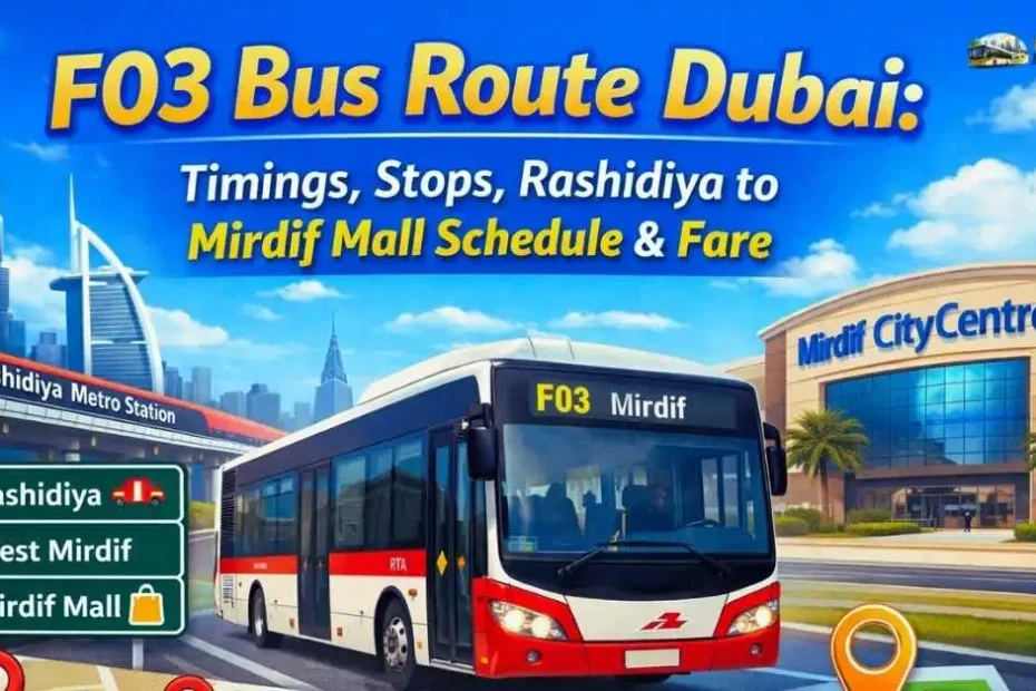 F03 Bus Route Dubai (2026 Guide): Timings, Stops, Rashidiya to Mirdif Mall Schedule & Fare