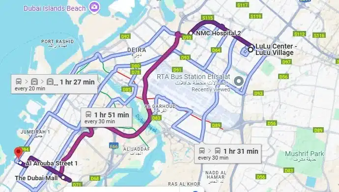 X28 Bus Route Map