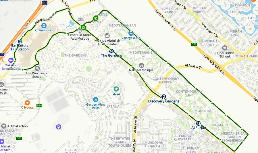 F43 Bus Route Map