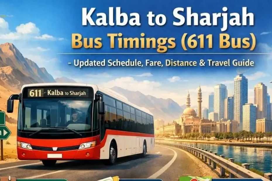 Kalba to Sharjah Bus Timings (611 Bus) 2026 – Updated Schedule, Fare, Distance & Travel Guide