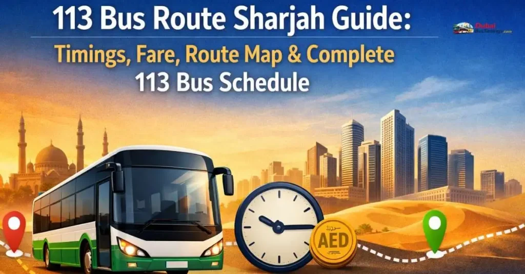 113 Bus Route Sharjah Guide (2026): Timings, Fare, Route Map & Complete 113 Bus Schedule