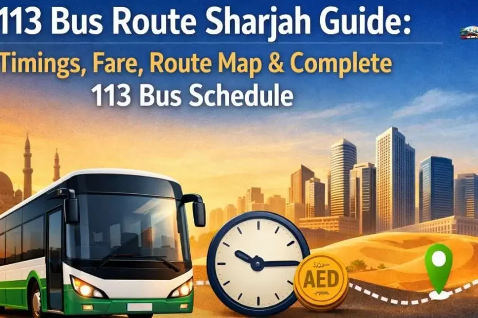 113 Bus Route Sharjah Guide (2026): Timings, Fare, Route Map & Complete 113 Bus Schedule