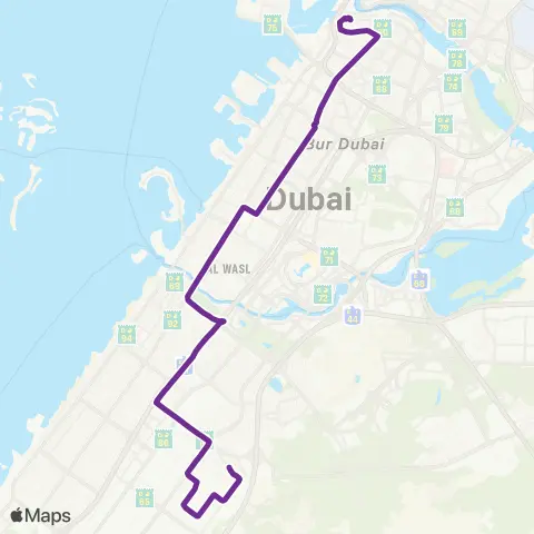 15 Bus Route Dubai Map 2026 from Al Ghubaiba Bus Station to Al Khail Gate via Satwa, Jumeirah and Al Quoz