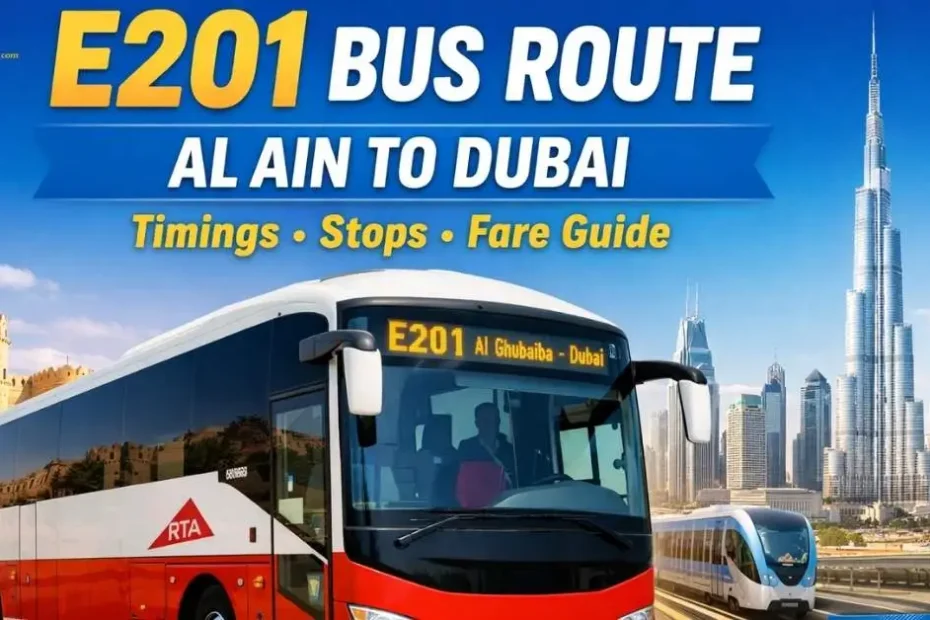 E201 Bus Route – Complete Guide to Al Ain to Dubai Bus Timings, Stops & Fare (2026)