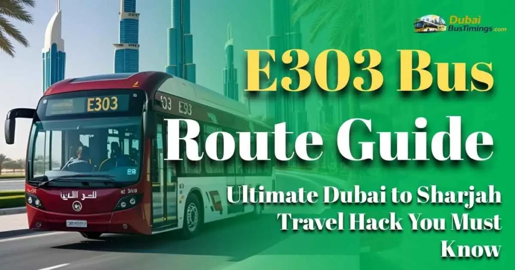 E303 Bus Route Guide 2026 Ultimate Dubai to Sharjah Travel Hack You Must Know