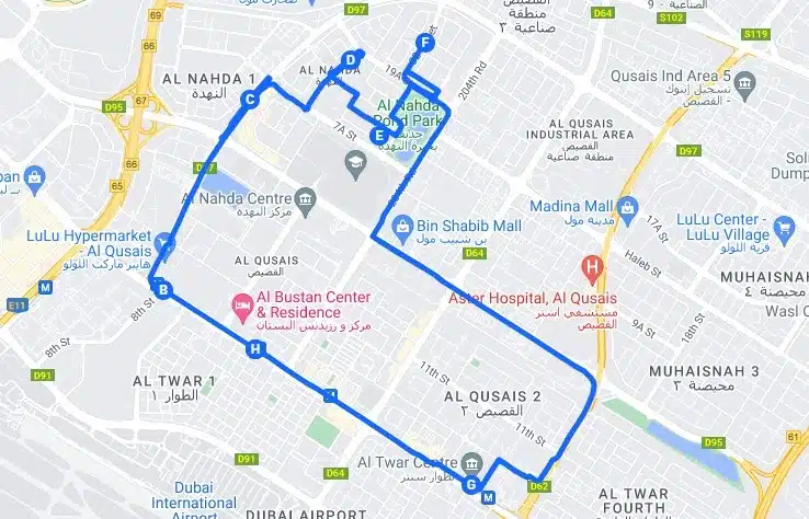 F21 Bus Route Map