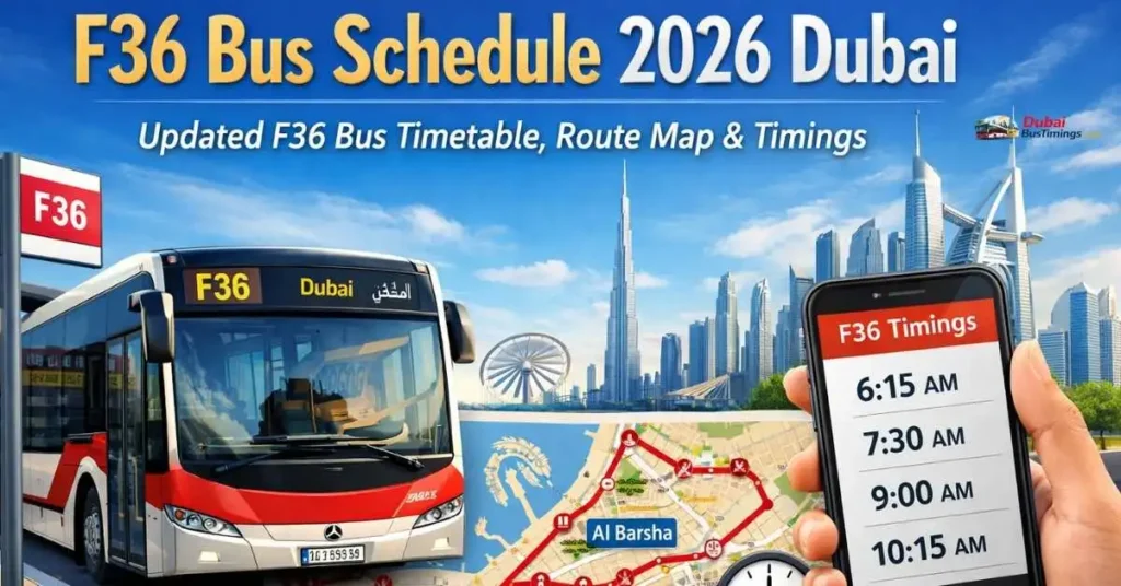 F36 Bus Schedule 2026 Dubai – Updated F36 Bus Timetable, Route Map & Timings