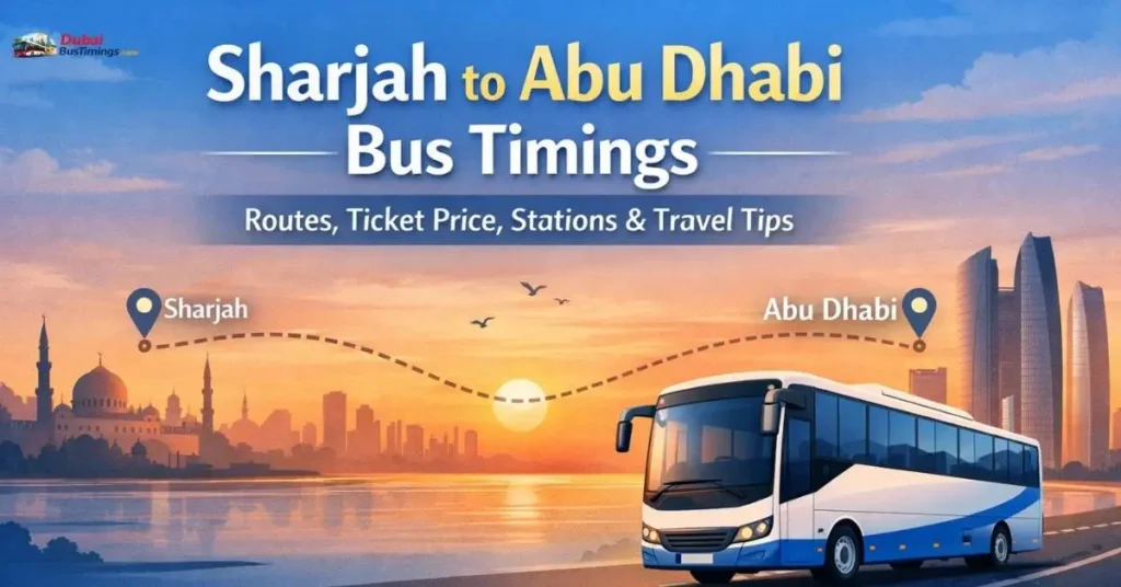 Sharjah to Abu Dhabi Bus Timings (2026 Guide): Routes, Ticket Price, Stations & Travel Tips