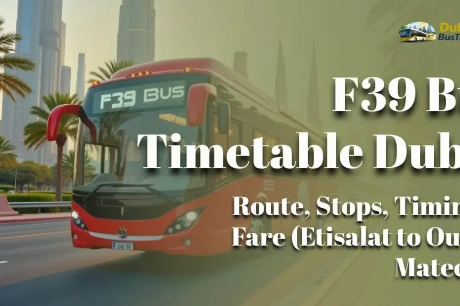 F39 Bus Timetable 2026 Dubai: Route, Stops, Timing & Fare (Etisalat to Oud Al Mateena)