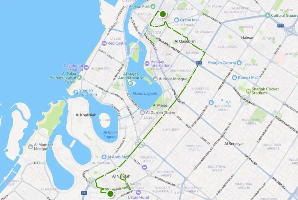 8 Bus Route Map