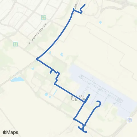 F55 Bus Route Map from Expo City Metro Station to Al Maktoum International Airport Dubai