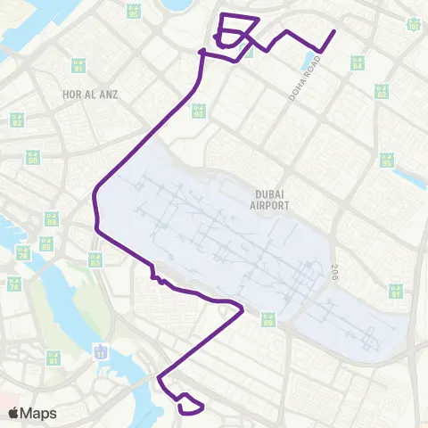 24 Bus Route Dubai Map from Al Nahda 2 to Dubai Festival City