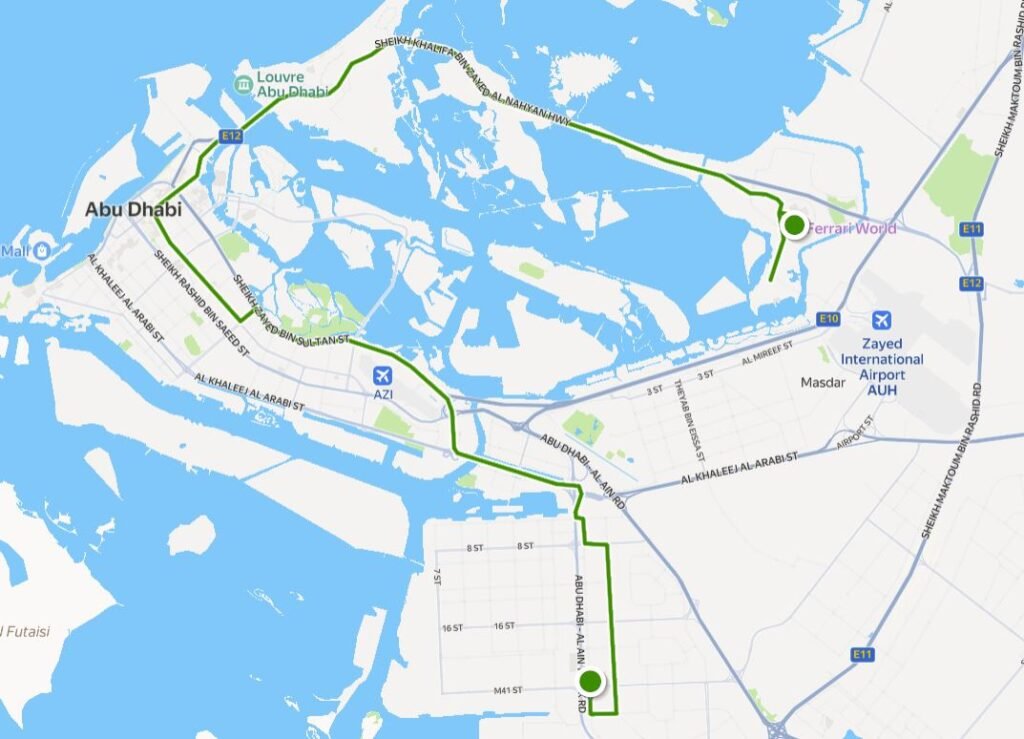 102 Bus Route Abu Dhabi Map