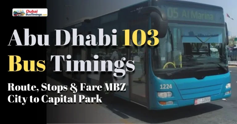 Abu Dhabi 103 Bus Timings
