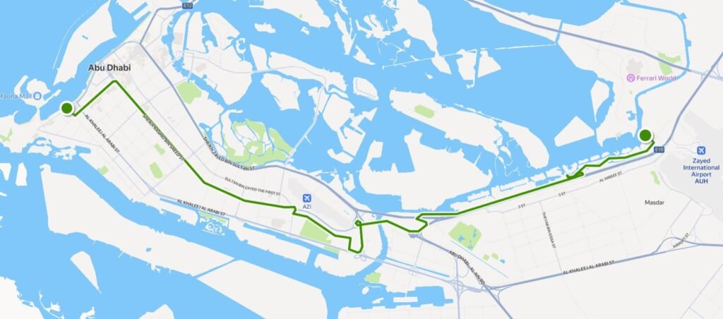 Abu Dhabi Bus 175 Route Map