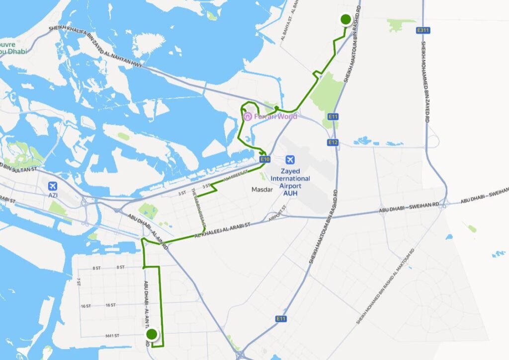 Bus 216 Route Map