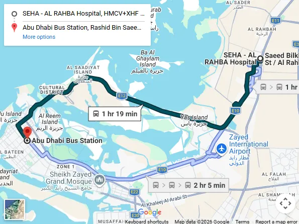 Abu Dhabi 350 Bus Route Map