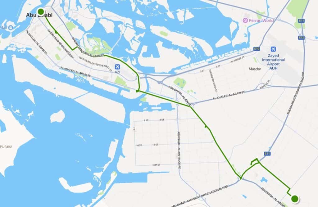 Bus 405 Route Map